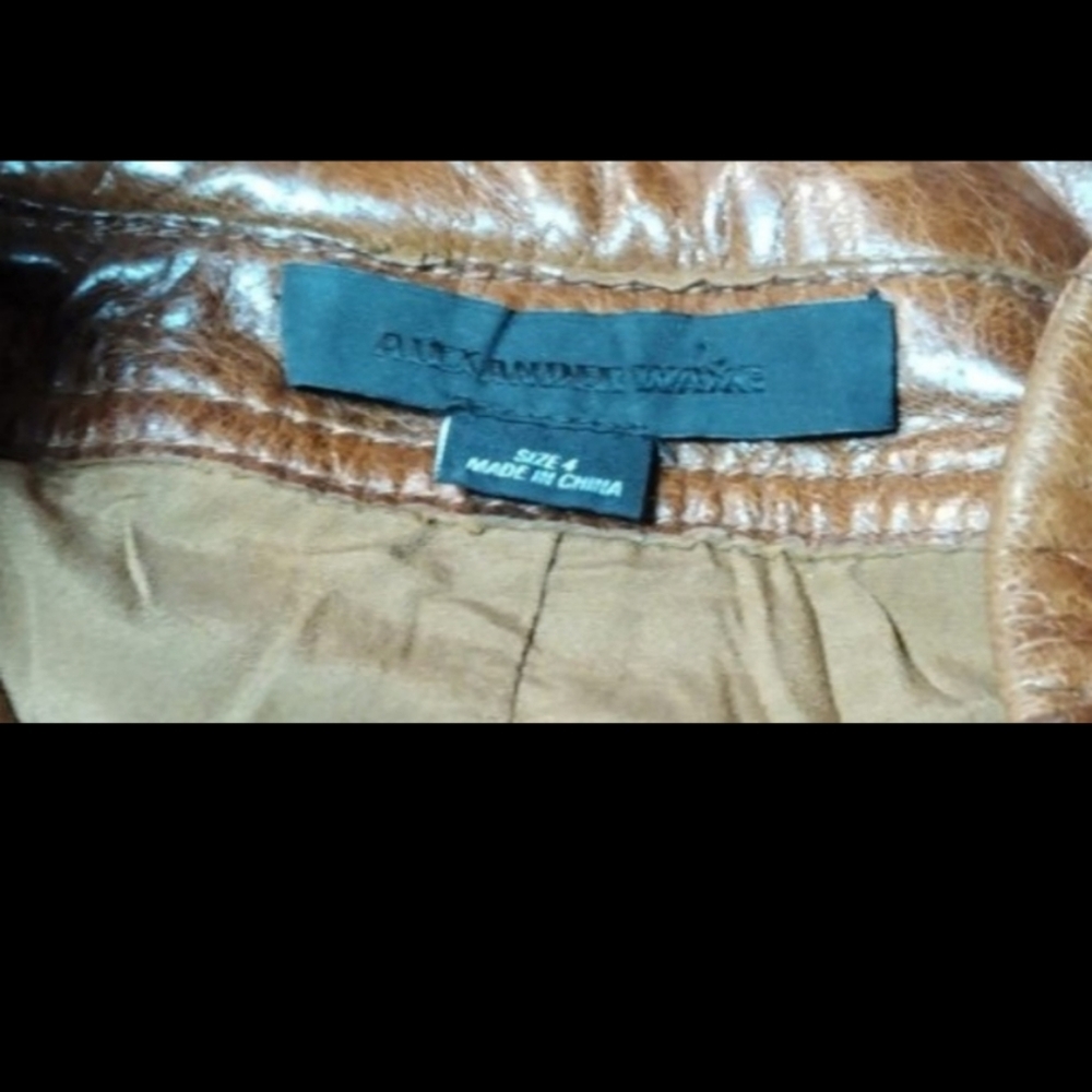Alexander Wang Tan Leather Lace-Up High Waist Shorts - Picture 5 of 10